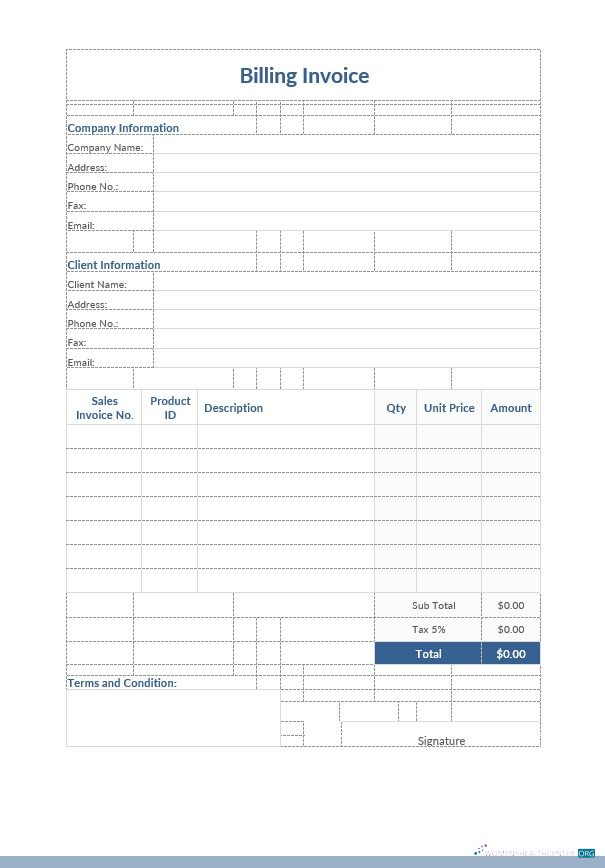 Download Dining Invoice Template Photoshop template